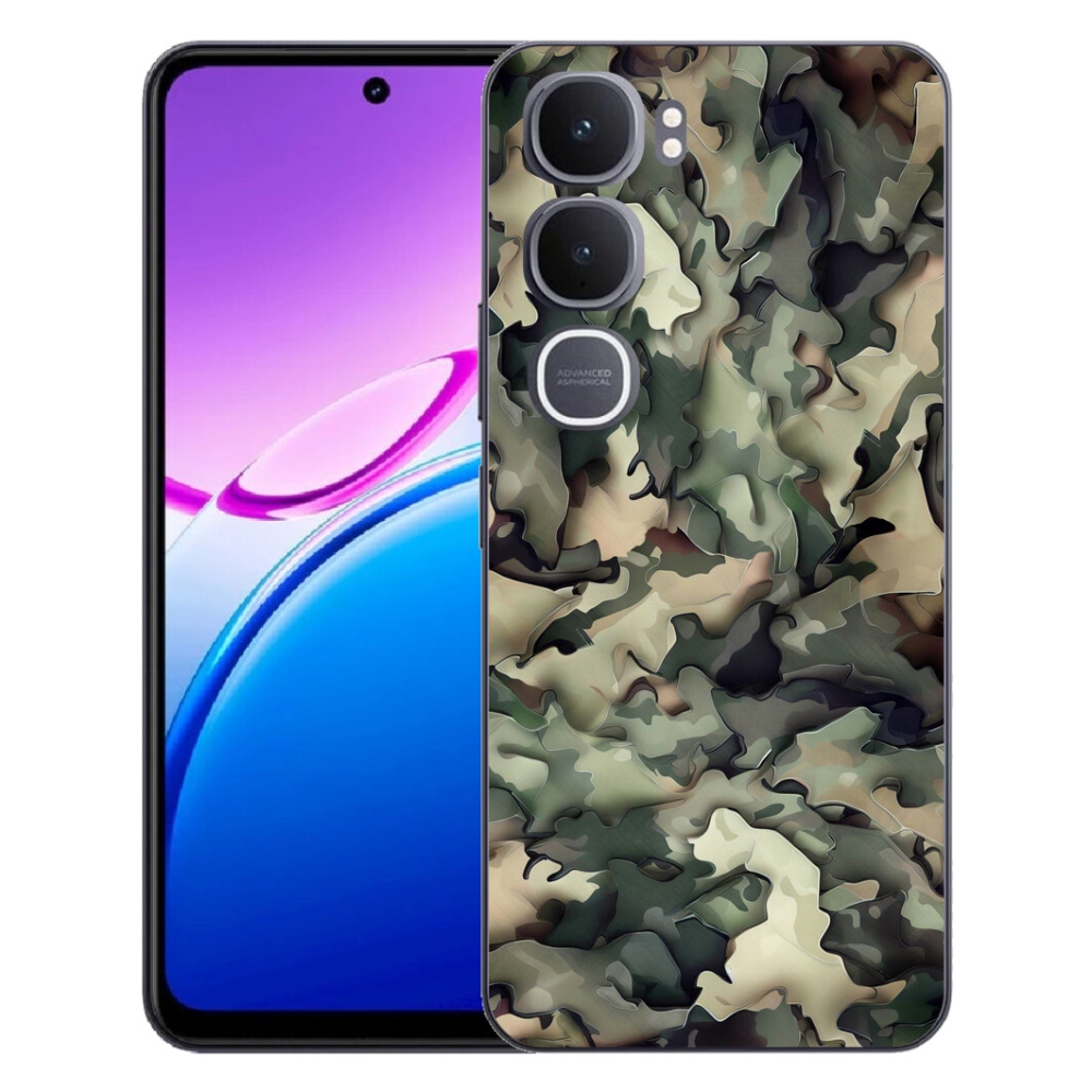 Gélový kryt mmCase na Vivo Y31 5G - maskáčový vzor 9