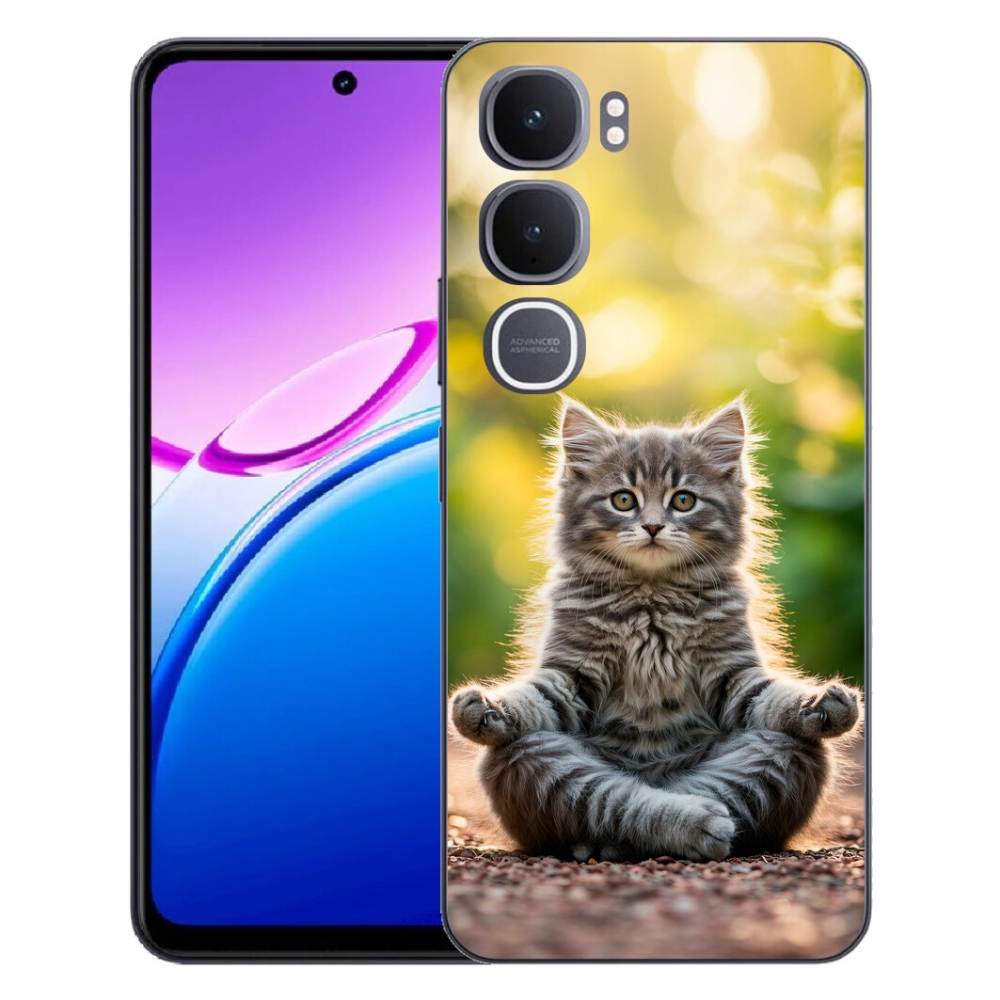 Gélový kryt mmCase na Vivo Y31 5G - meditujúce mačiatko