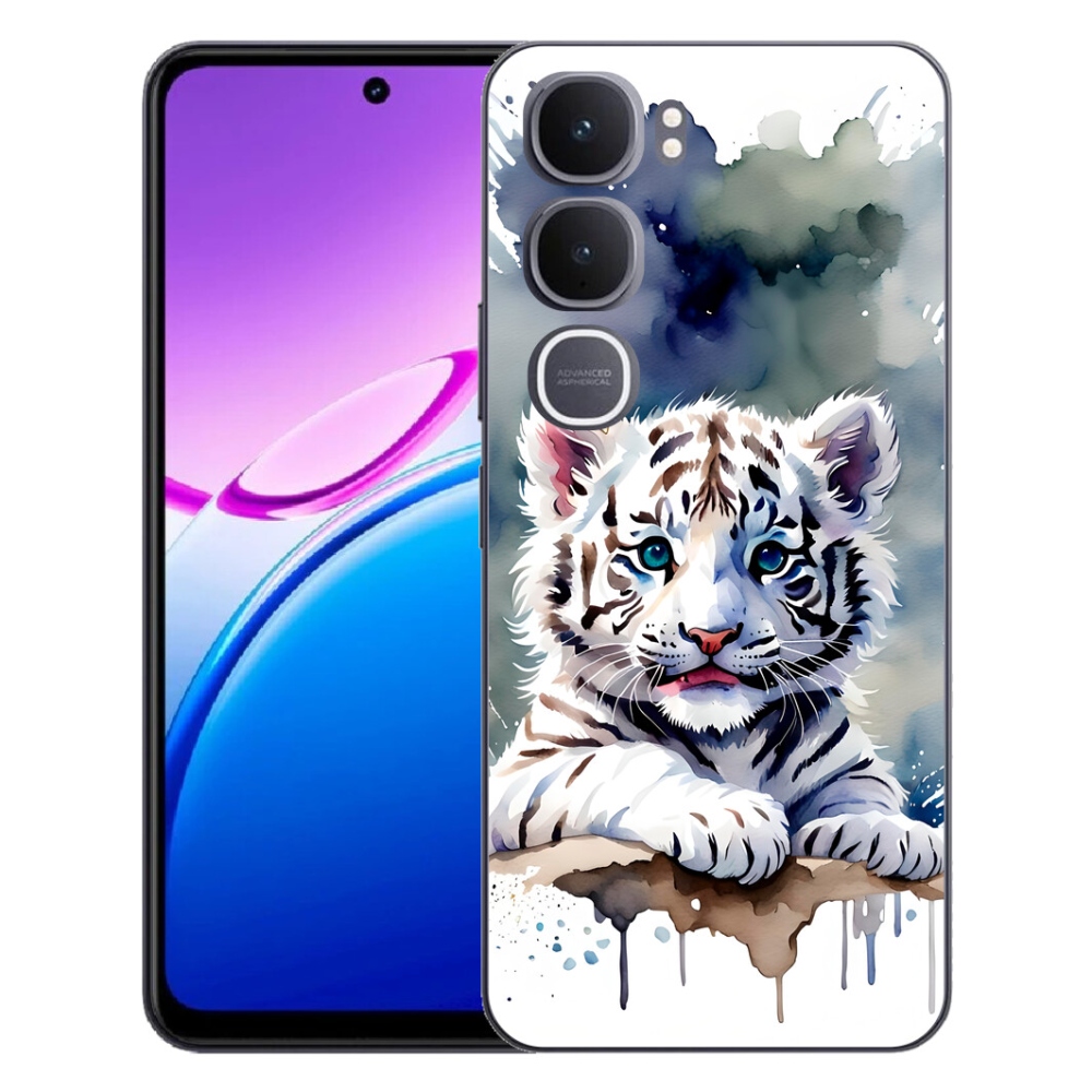 Gélový kryt mmCase na Vivo Y31 5G - mláďa bieleho tigra