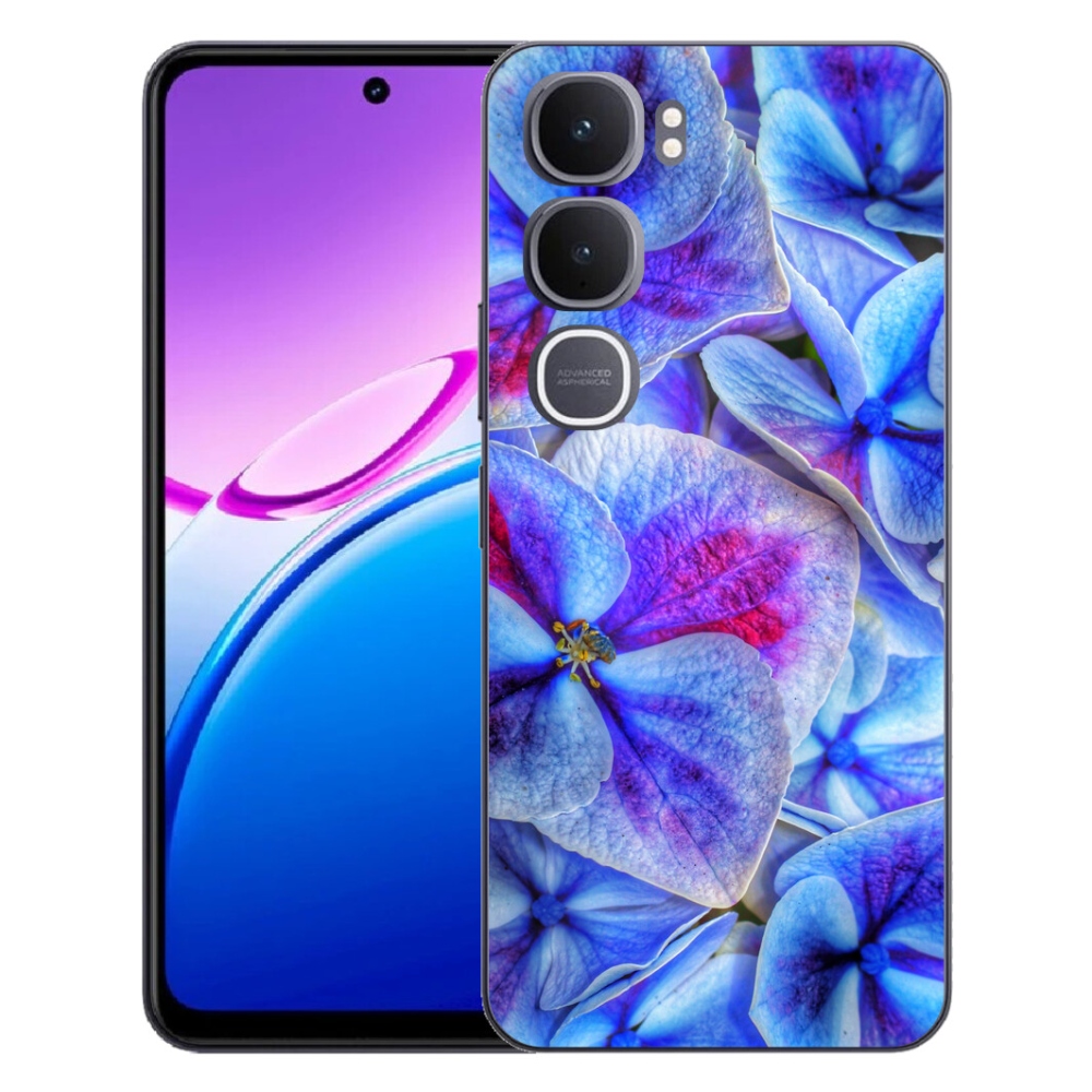 Gélový kryt mmCase na Vivo Y31 5G - modré kvety 1