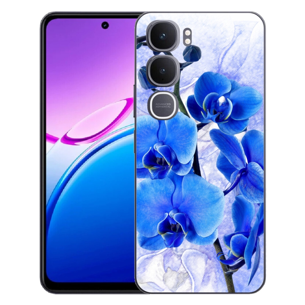 Gélový kryt mmCase na Vivo Y31 5G - modré kvety