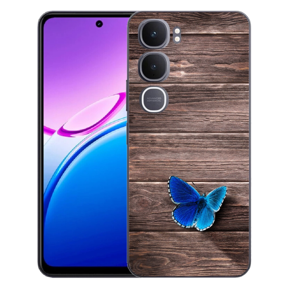 Gélový kryt mmCase na Vivo Y31 5G - modrý motýľ 1