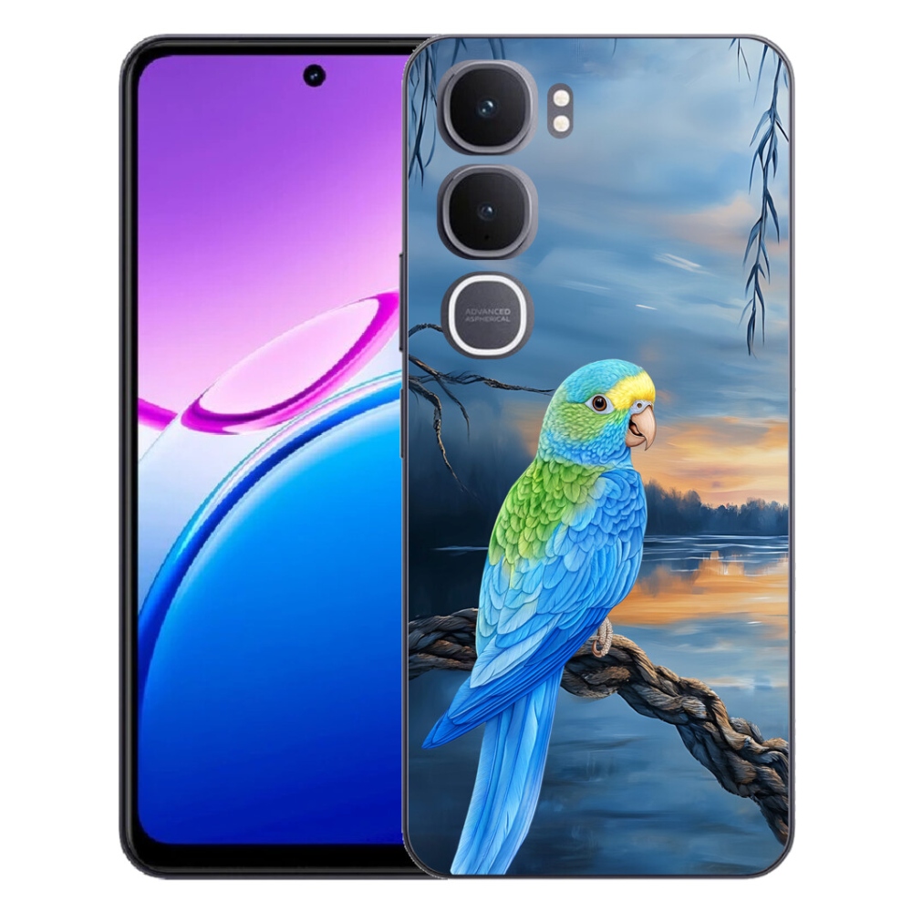 Gélový kryt mmCase na Vivo Y31 5G - modrý papagáj