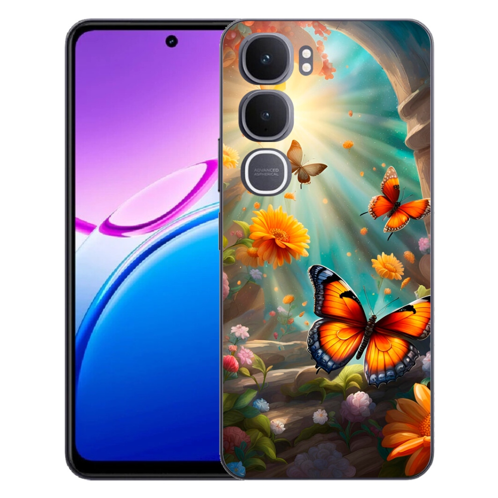 Gélový kryt mmCase na Vivo Y31 5G - motýlia záhrada 2