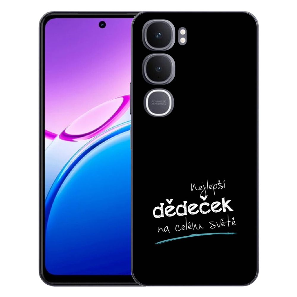 Gélový kryt mmCase na Vivo Y31 5G - najlepší dedko 3 čierne pozadie