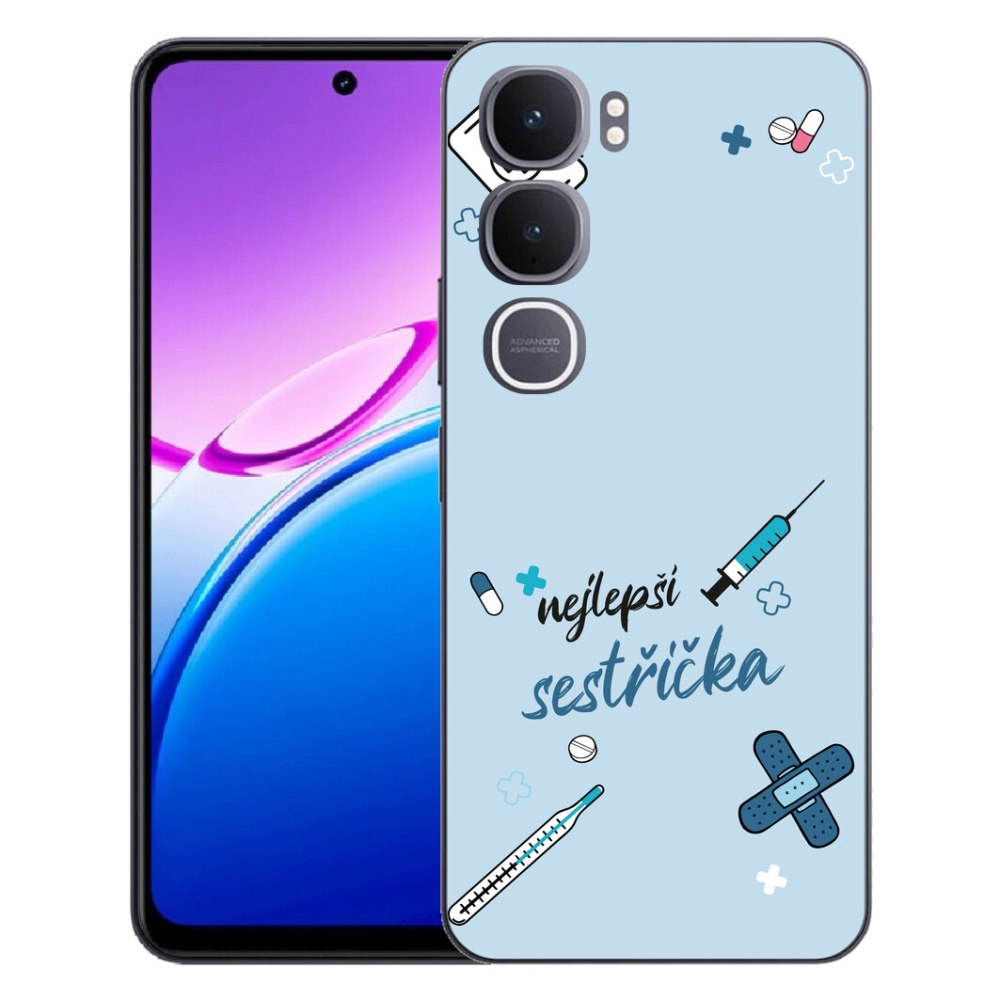Gélový kryt mmCase na Vivo Y31 5G - najlepšia sestrička modré pozadie