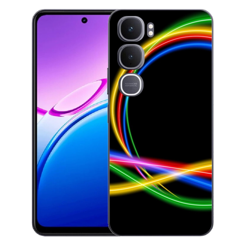 Gélový kryt mmCase na Vivo Y31 5G - neónové kruhy
