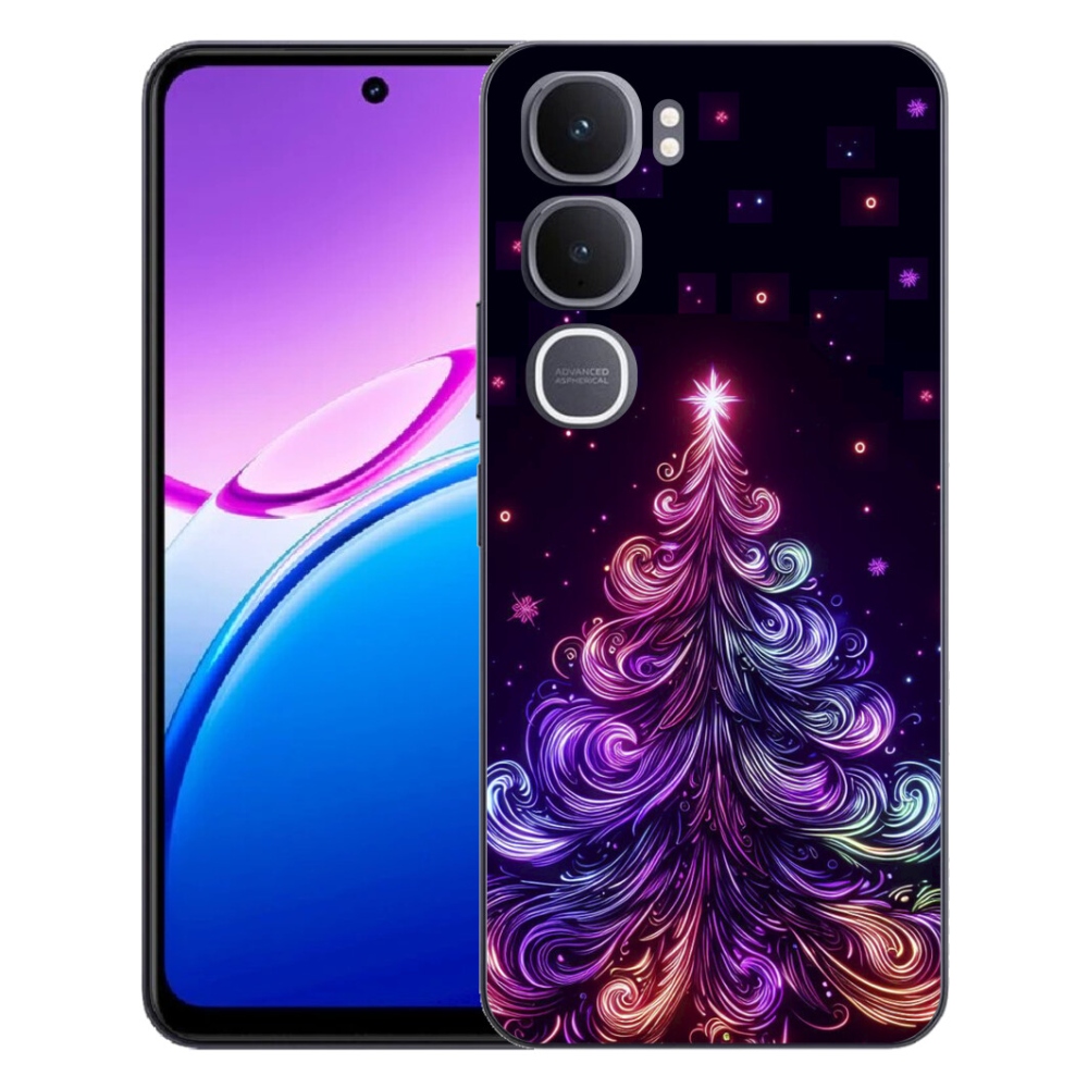 Gélový kryt mmCase na Vivo Y31 5G - neónový vianočný stromček 1