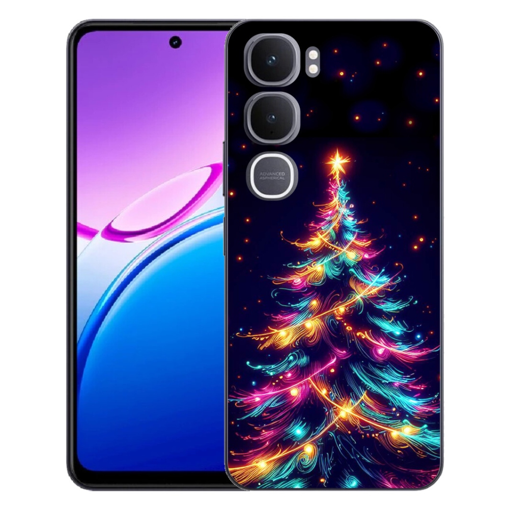 Gélový kryt mmCase na Vivo Y31 5G - neónový vianočný stromček