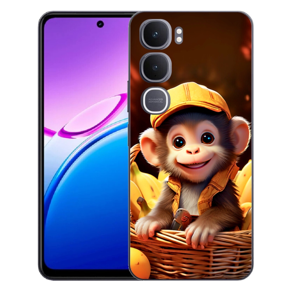 Gélový kryt mmCase na Vivo Y31 5G - opice v košíku