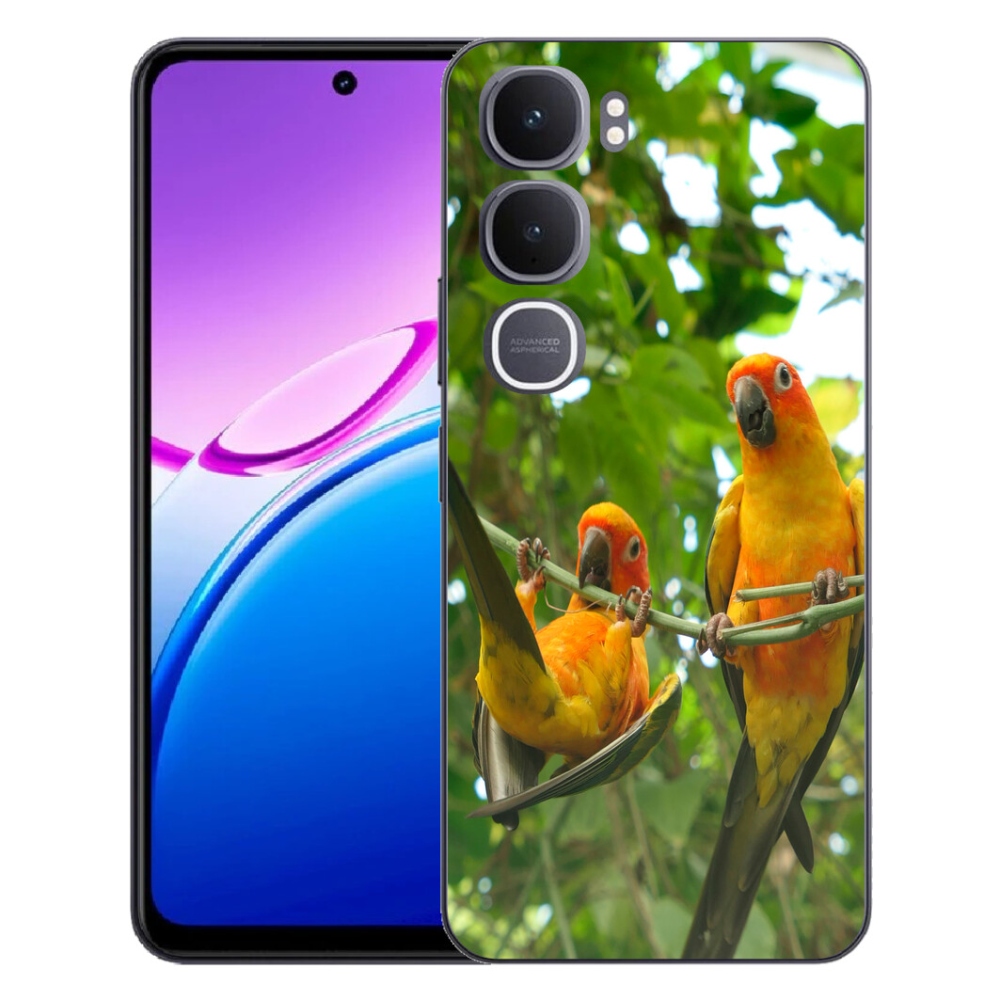 Gélový kryt mmCase na Vivo Y31 5G - papagáje aratingy