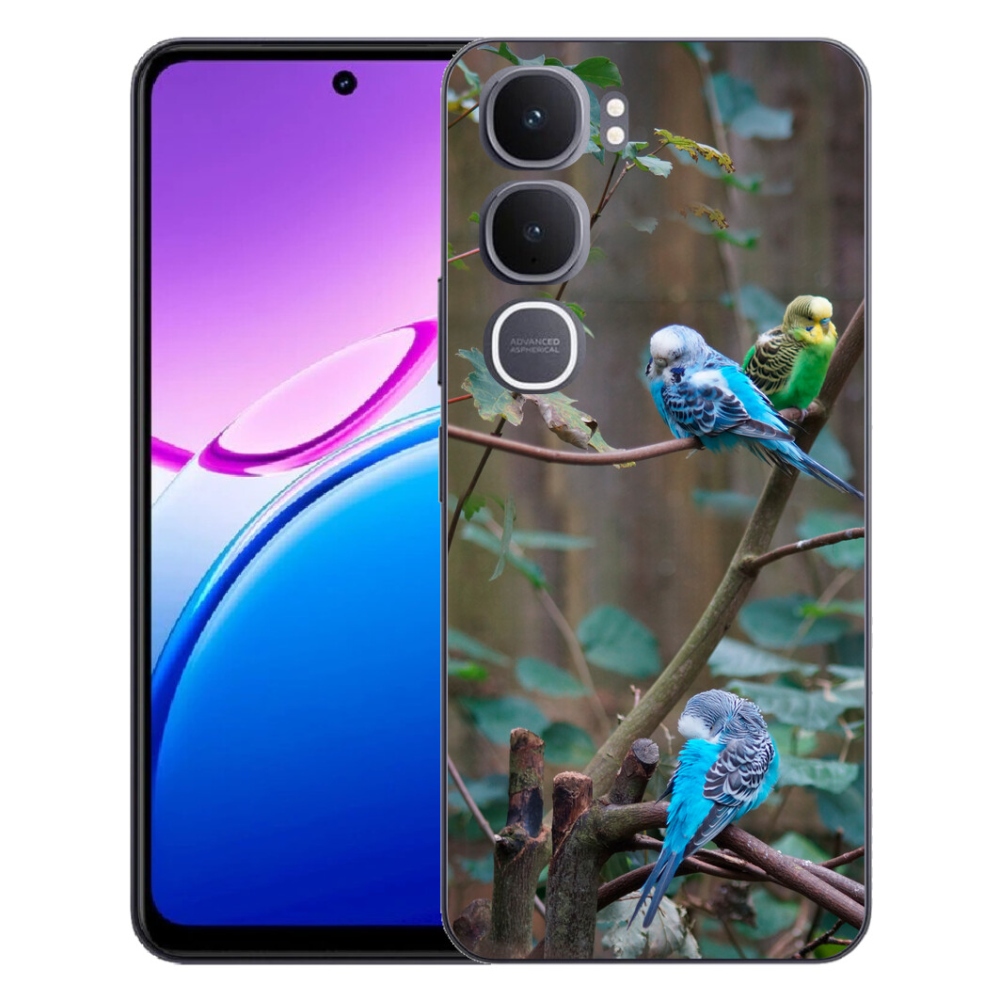 Gélový kryt mmCase na Vivo Y31 5G - papagáje na vetve