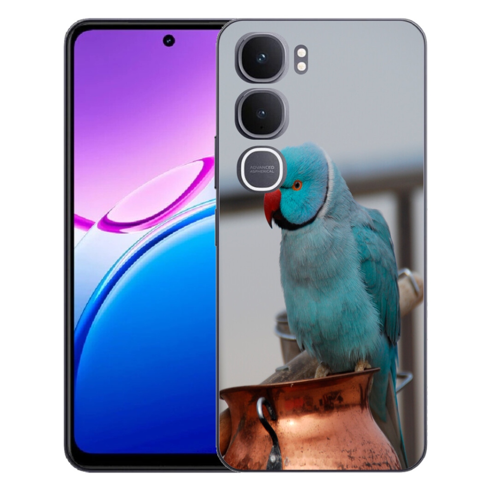 Gélový kryt mmCase na Vivo Y31 5G - papagáj Alexandr modrý