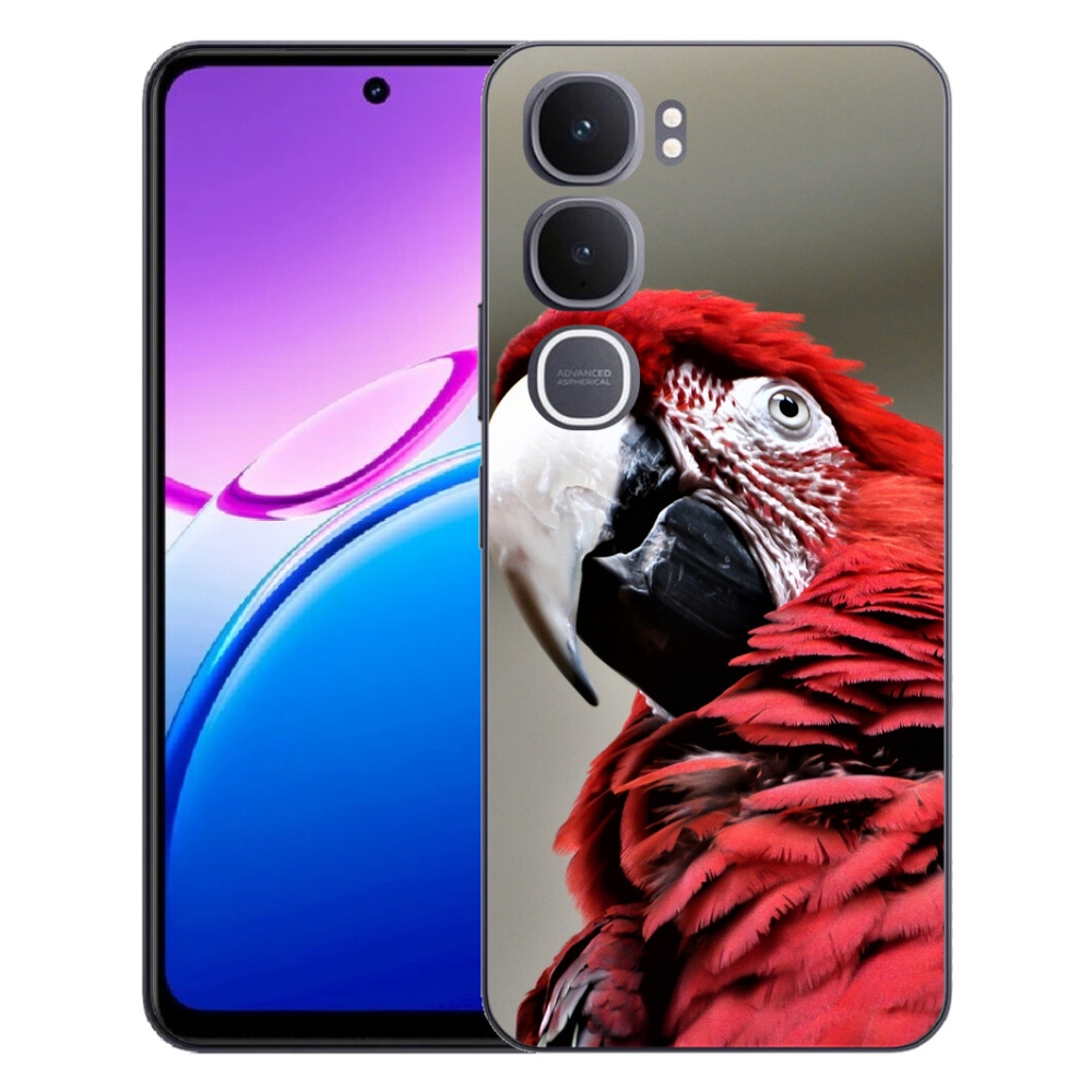 Gélový kryt mmCase na Vivo Y31 5G - papagáj ara červený