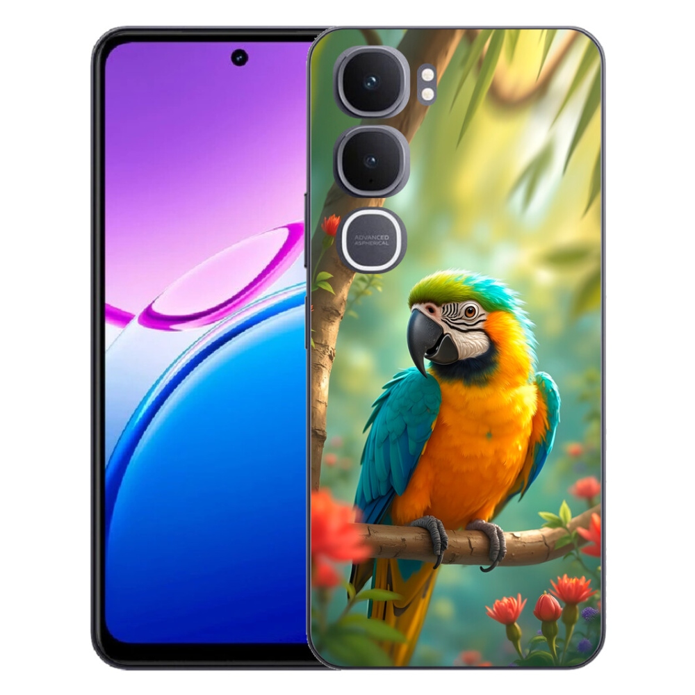 Gélový kryt mmCase na Vivo Y31 5G - papagáj ara modrožltá
