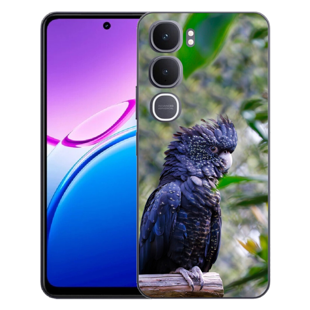 Gélový kryt mmCase na Vivo Y31 5G - papagáj kakadu čierny