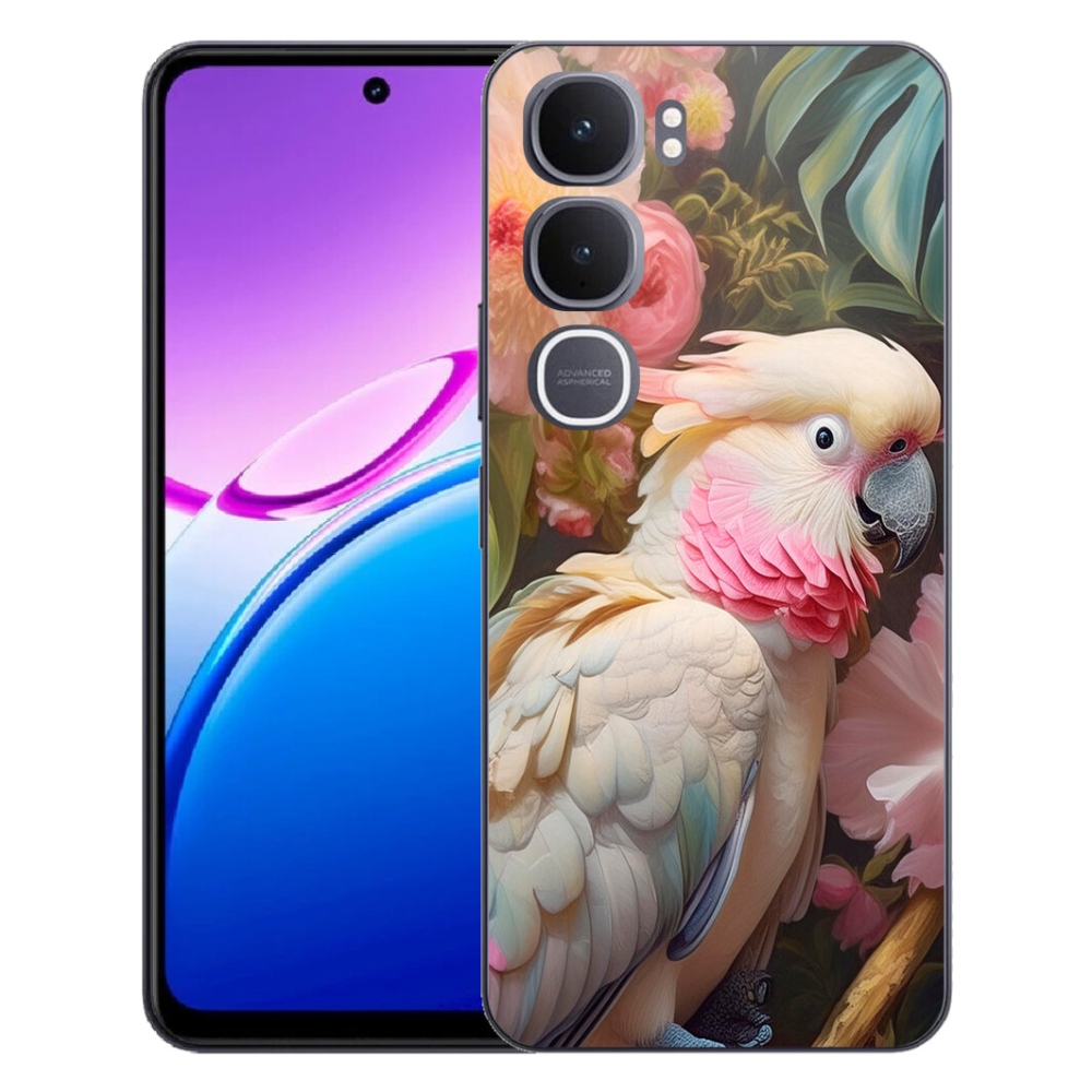 Gélový kryt mmCase na Vivo Y31 5G - papagáj kakadu ružový 2