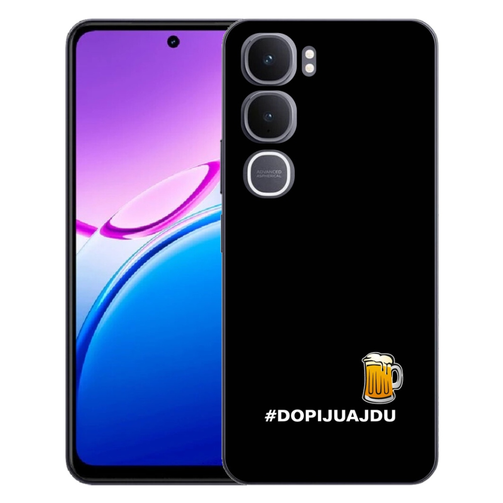 Gélový kryt mmCase na Vivo Y31 5G - pivný motív 1 čierne pozadie