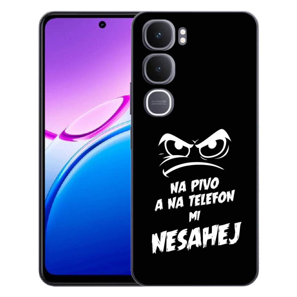 Gélový kryt mmCase na Vivo Y31 5G - pivný motív 2 čierne pozadie