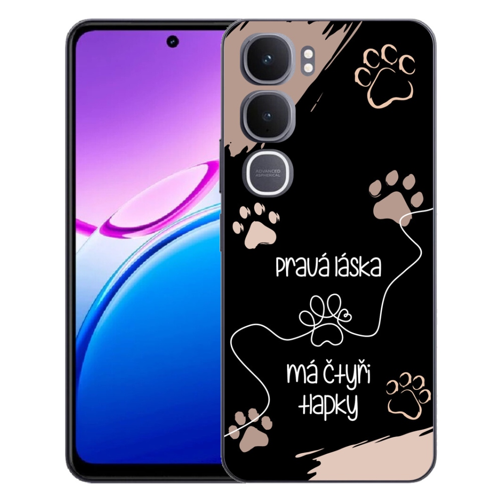 Gélový kryt mmCase na Vivo Y31 5G - psí motív 1 čierne pozadie