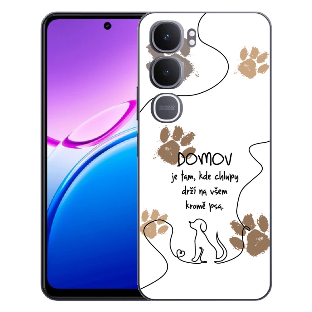 Gélový kryt mmCase na Vivo Y31 5G - psí motív biele pozadie