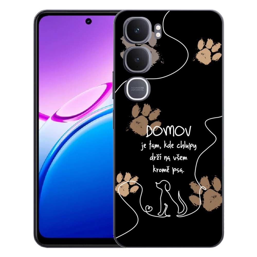 Gélový kryt mmCase na Vivo Y31 5G - psí motív čierne pozadie
