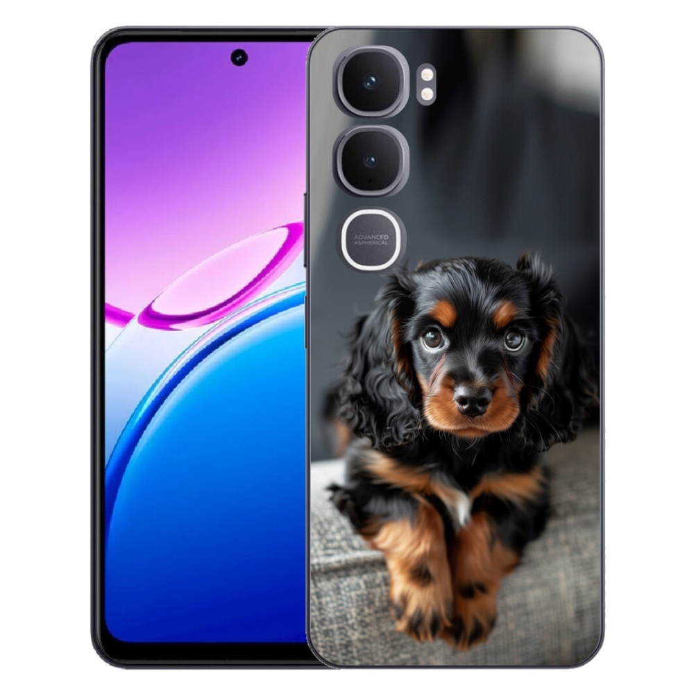 Gélový kryt mmCase na Vivo Y31 5G - roztomilý dlhosrstý jazvečík