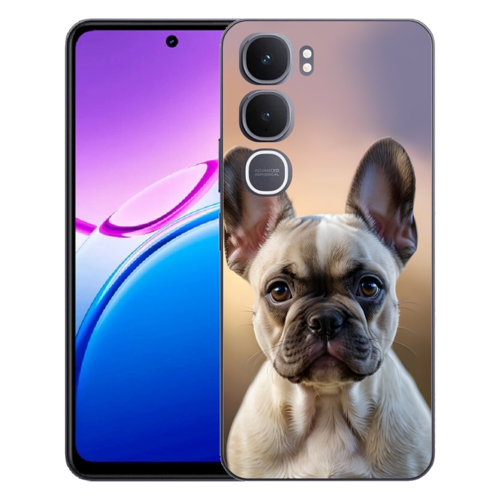 Gélový kryt mmCase na Vivo Y31 5G - roztomilý francúzsky buldoček