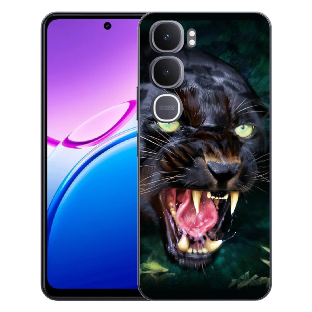 Gélový kryt mmCase na Vivo Y31 5G - rozzúrený čierny panter