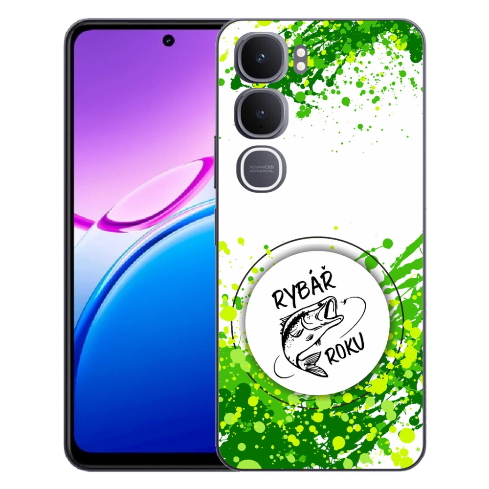 Gélový kryt mmCase na Vivo Y31 5G - rybár roku biele pozadie