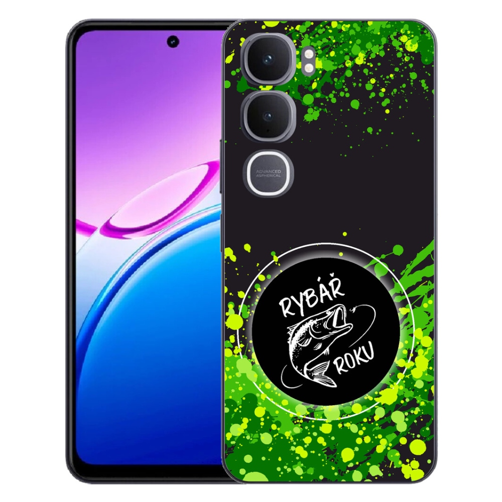Gélový kryt mmCase na Vivo Y31 5G - rybár roku čierne pozadie