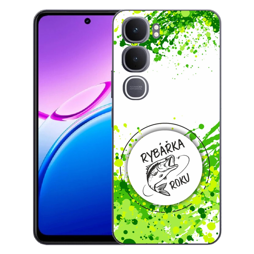 Gélový kryt mmCase na Vivo Y31 5G - rybárka roku biele pozadie