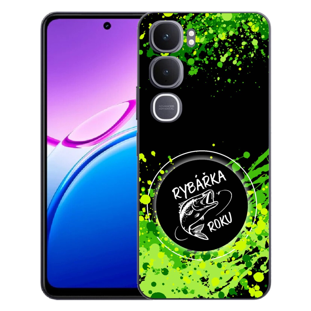 Gélový kryt mmCase na Vivo Y31 5G - rybárka roku čierne pozadie
