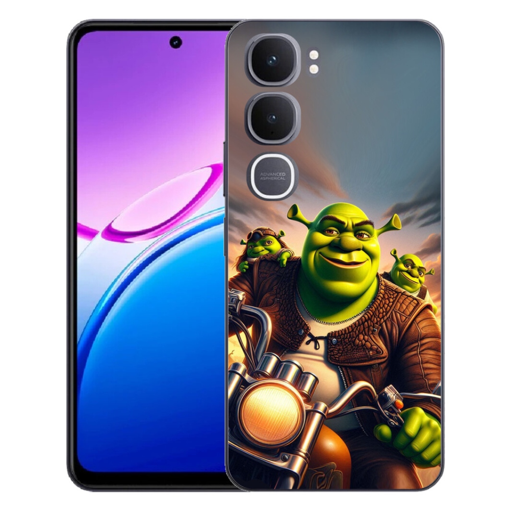 Gélový kryt mmCase na Vivo Y31 5G - shrek na motorke