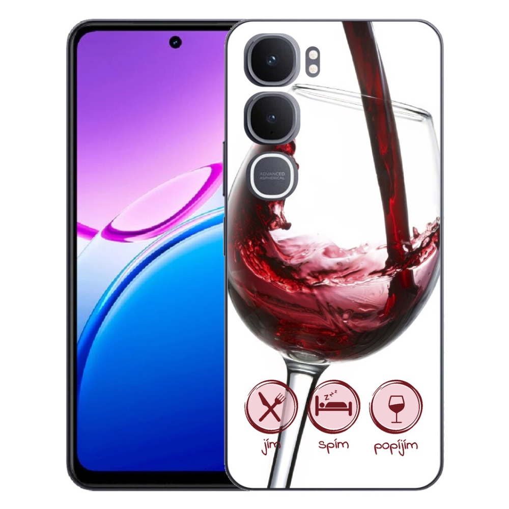 Gélový kryt mmCase na Vivo Y31 5G - pohár vína červené