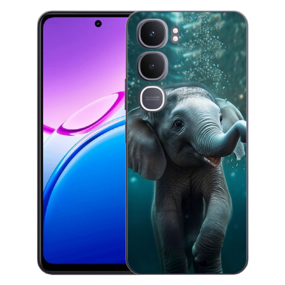 Gélový kryt mmCase na Vivo Y31 5G - sloník pod vodou