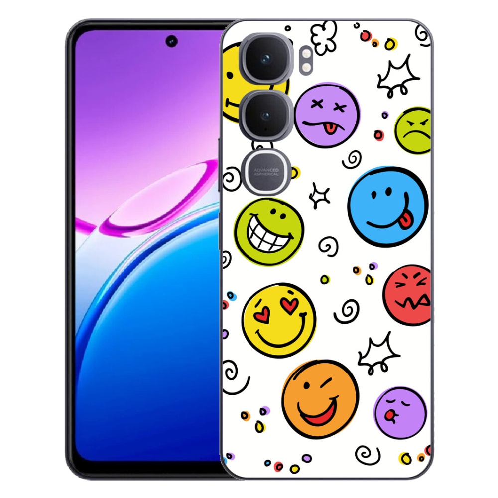 Gélový kryt mmCase na Vivo Y31 5G - smajlíci