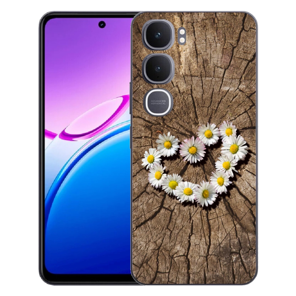 Gélový kryt mmCase na Vivo Y31 5G - srdce z margaréty