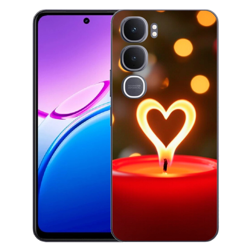 Gélový kryt mmCase na Vivo Y31 5G - srdce z plameňa
