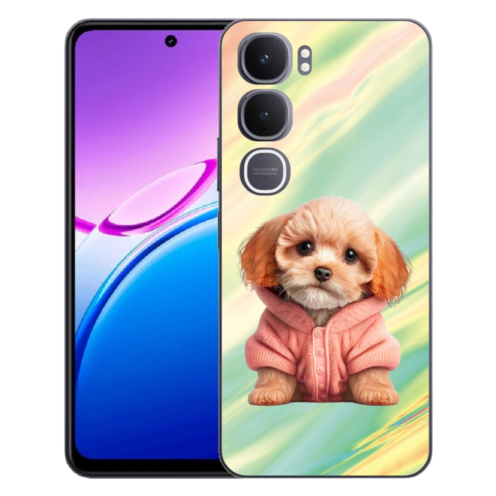 Gélový kryt mmCase na Vivo Y31 5G - šteňa vo svetri