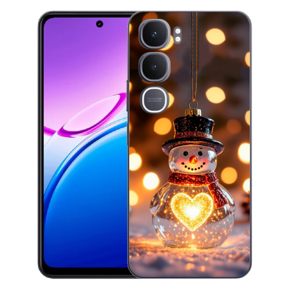 Gélový kryt mmCase na Vivo Y31 5G - svietiaci vianočný snehuliak