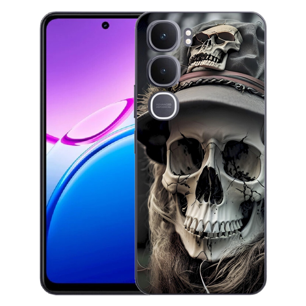 Gélový kryt mmCase na Vivo Y31 5G - temná lebka