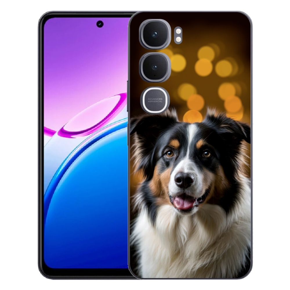 Gélový kryt mmCase na Vivo Y31 5G - usmievavý austrálsky ovčiak