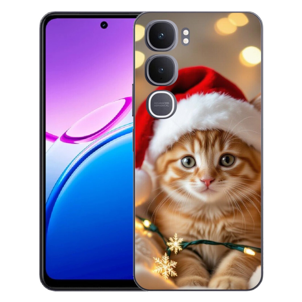 Gélový kryt mmCase na Vivo Y31 5G - vianočné mačiatko