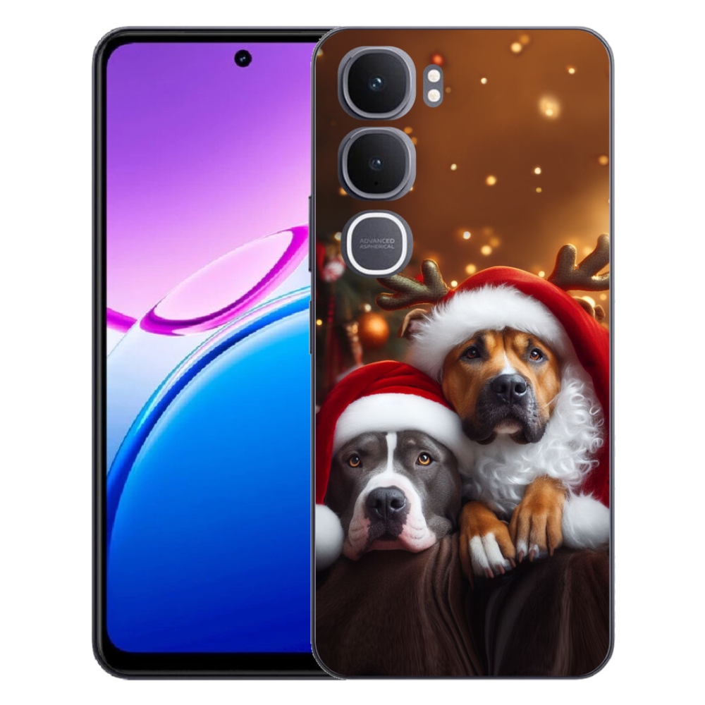 Gélový kryt mmCase na Vivo Y31 5G - vianočné psy