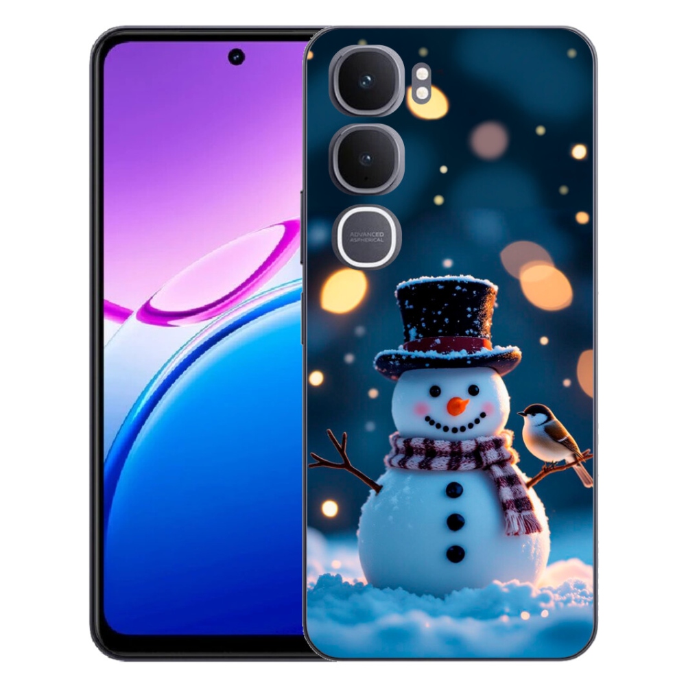 Gélový kryt mmCase na Vivo Y31 5G - vianočný snehuliak
