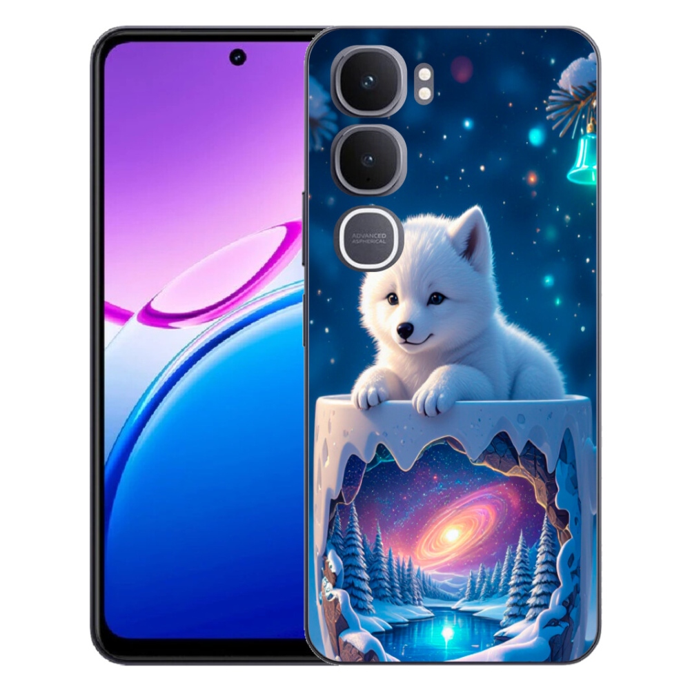 Gélový kryt mmCase na Vivo Y31 5G - vianočné šteňa