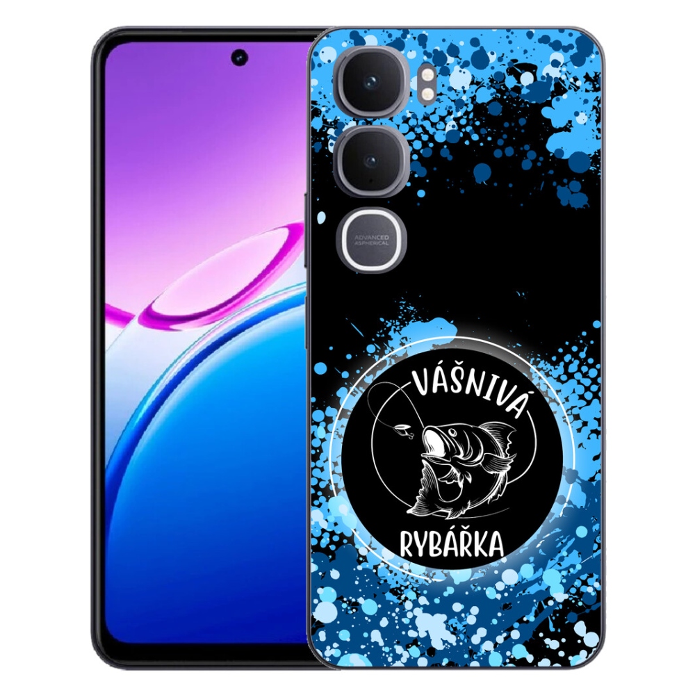 Gélový kryt mmCase na Vivo Y31 5G - vášnivá rybárka čierne pozadie