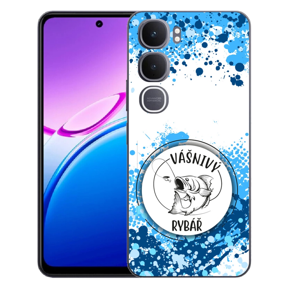 Gélový kryt mmCase na Vivo Y31 5G - vášnivý rybár biele pozadie