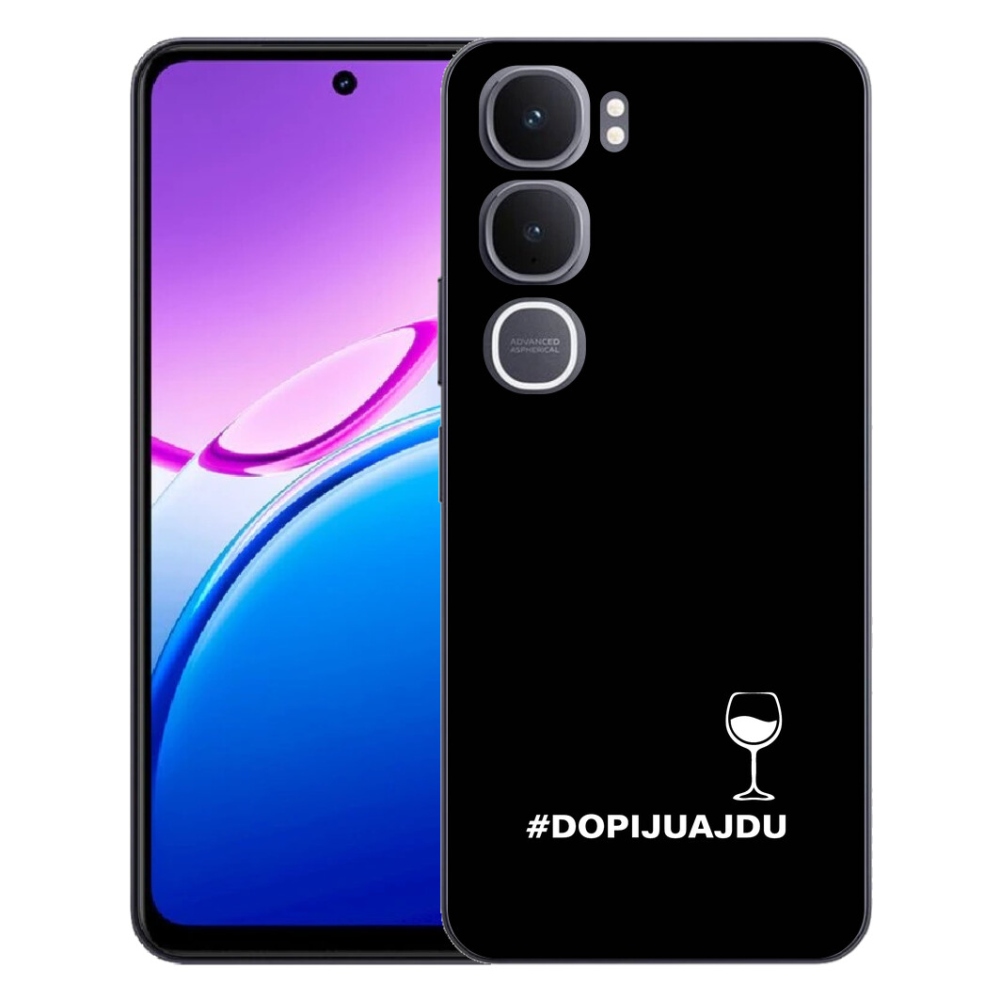 Gélový kryt mmCase na Vivo Y31 5G - vínny motív čierne pozadie
